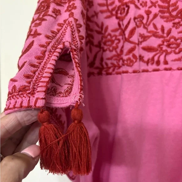 Savanna Jane Fuchsia Top with Red Embroidery - Picture 2 of 4